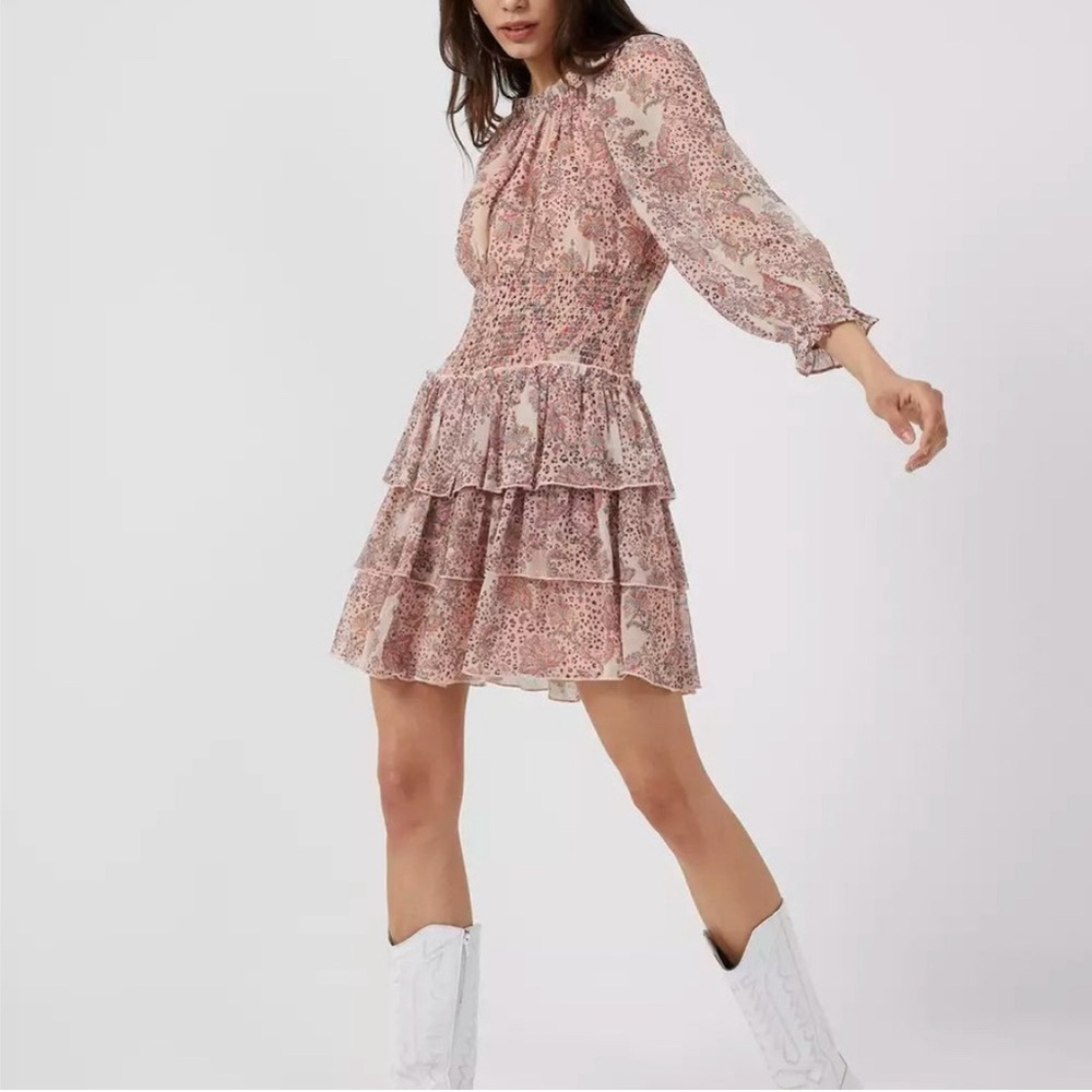 French Connection Pink Tan Mini Sundress